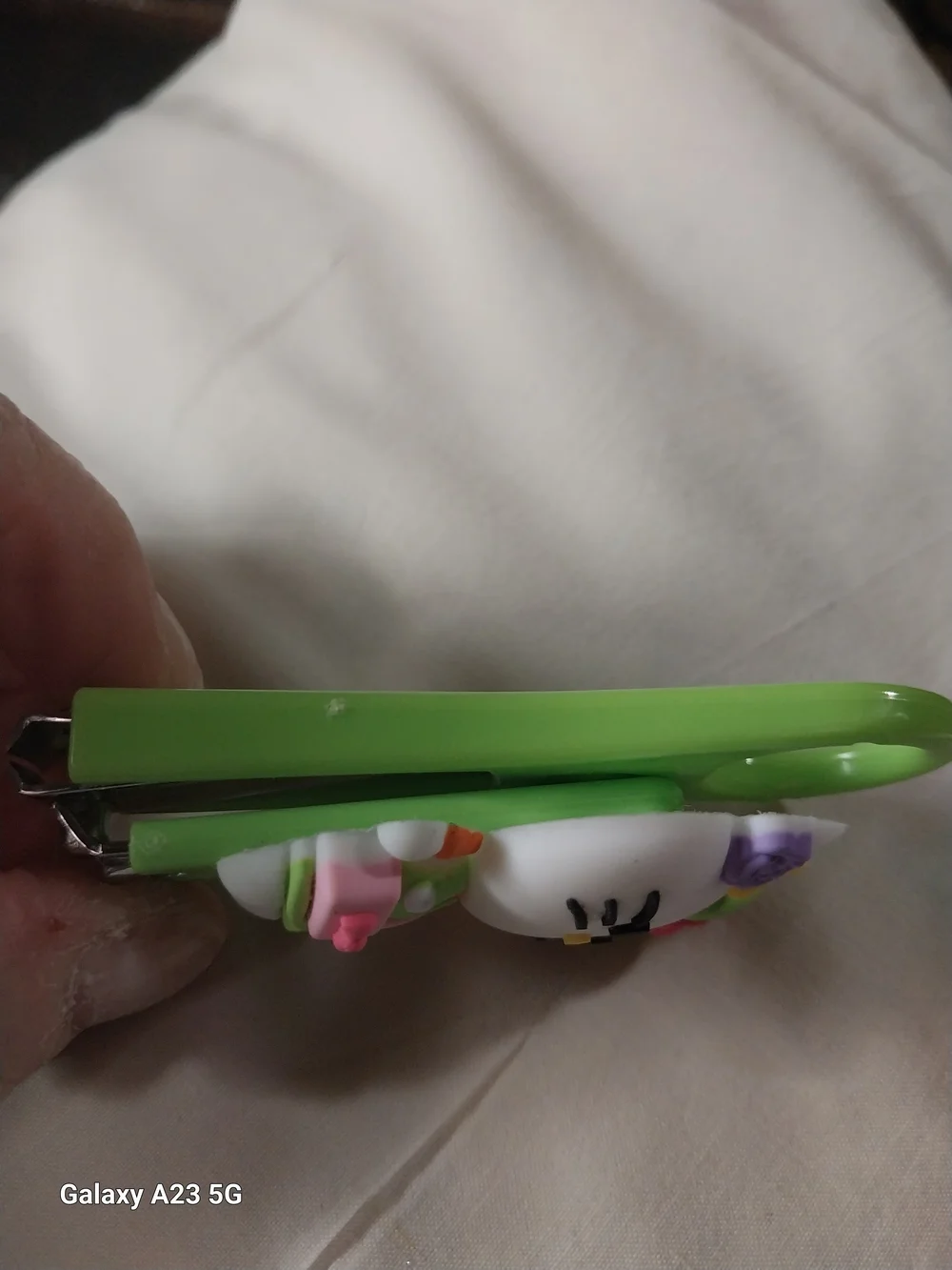 Cute White Kitty Silicone Nail Clippers with Loop For Keychain Or Bag Charm